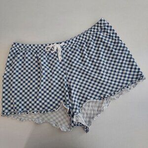 Sleep By Cacique Navy & White Gingham Shorts Size 22/24
